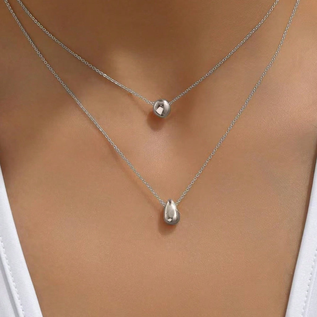 Water Drop Double Layer Necklace