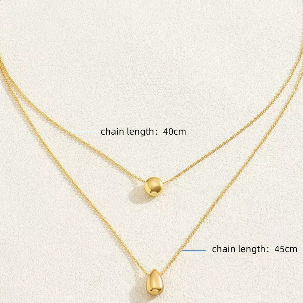 Water Drop Double Layer Necklace