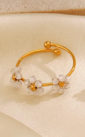 Beaded Flower Ring