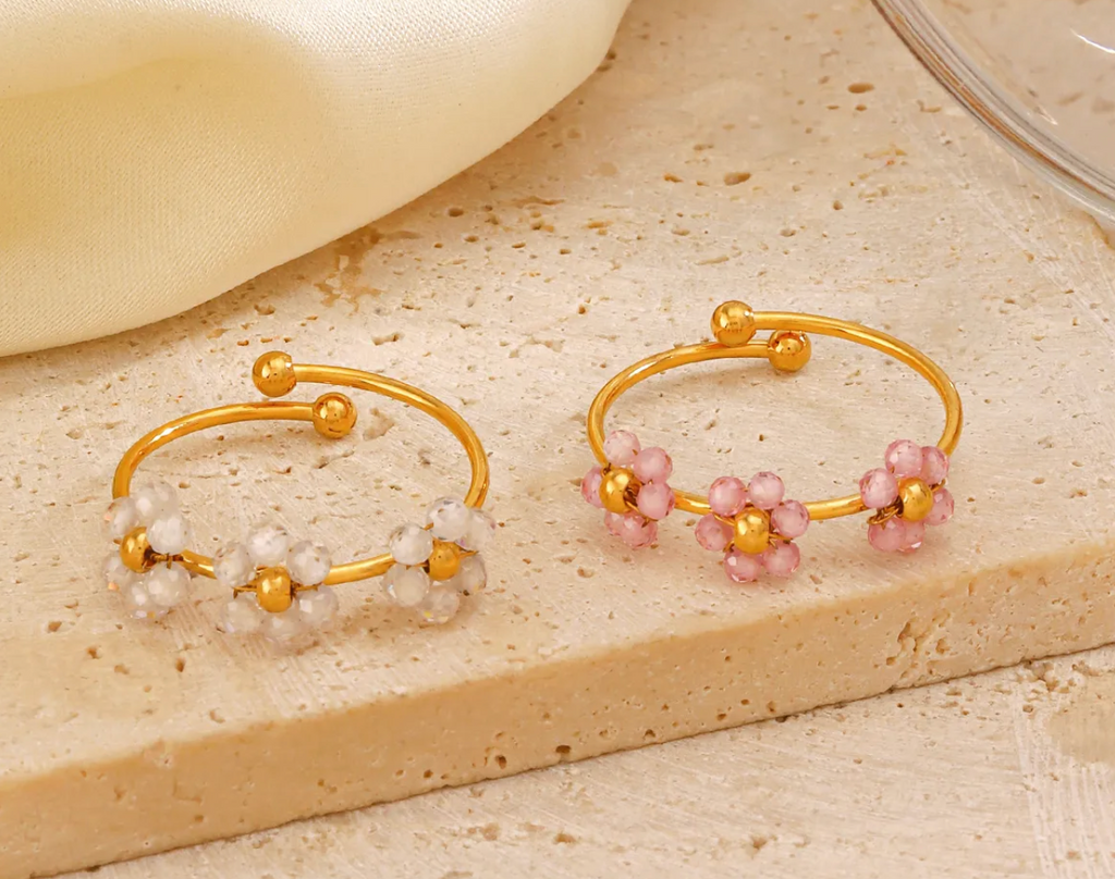 Beaded Flower Ring