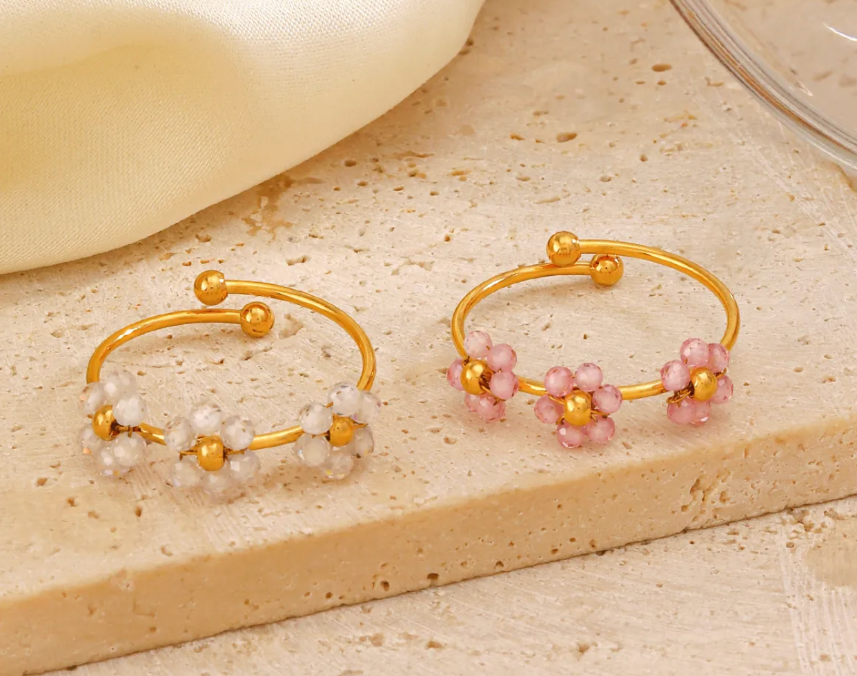 Beaded Flower Ring