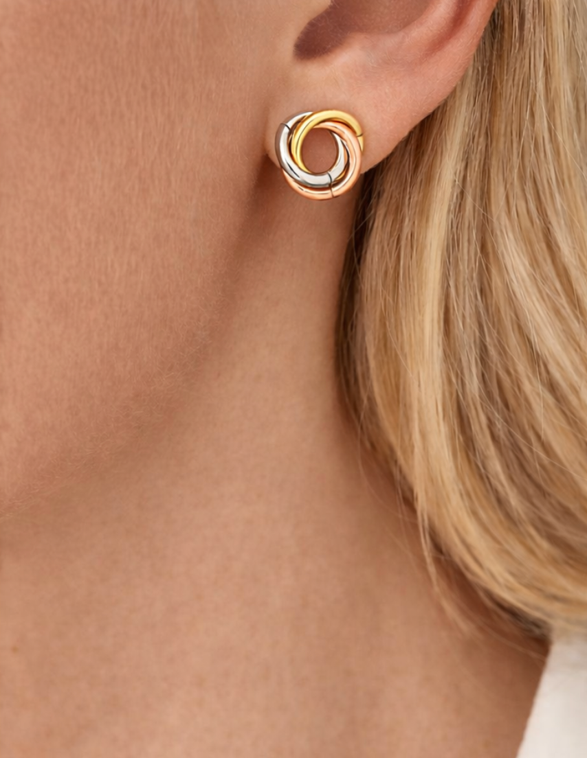 Trinity Circle Stud Earrings