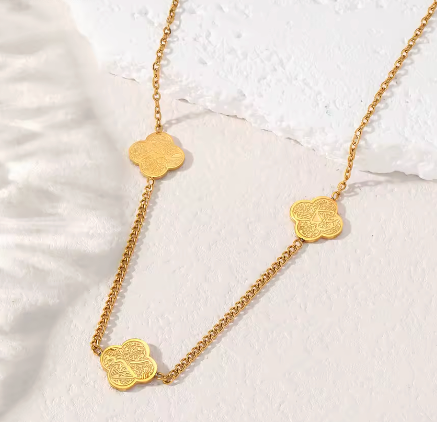Sabr Shukr Tawakkul Clover Necklace