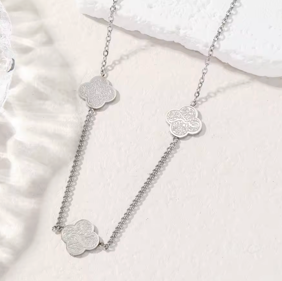 Sabr Shukr Tawakkul Clover Necklace