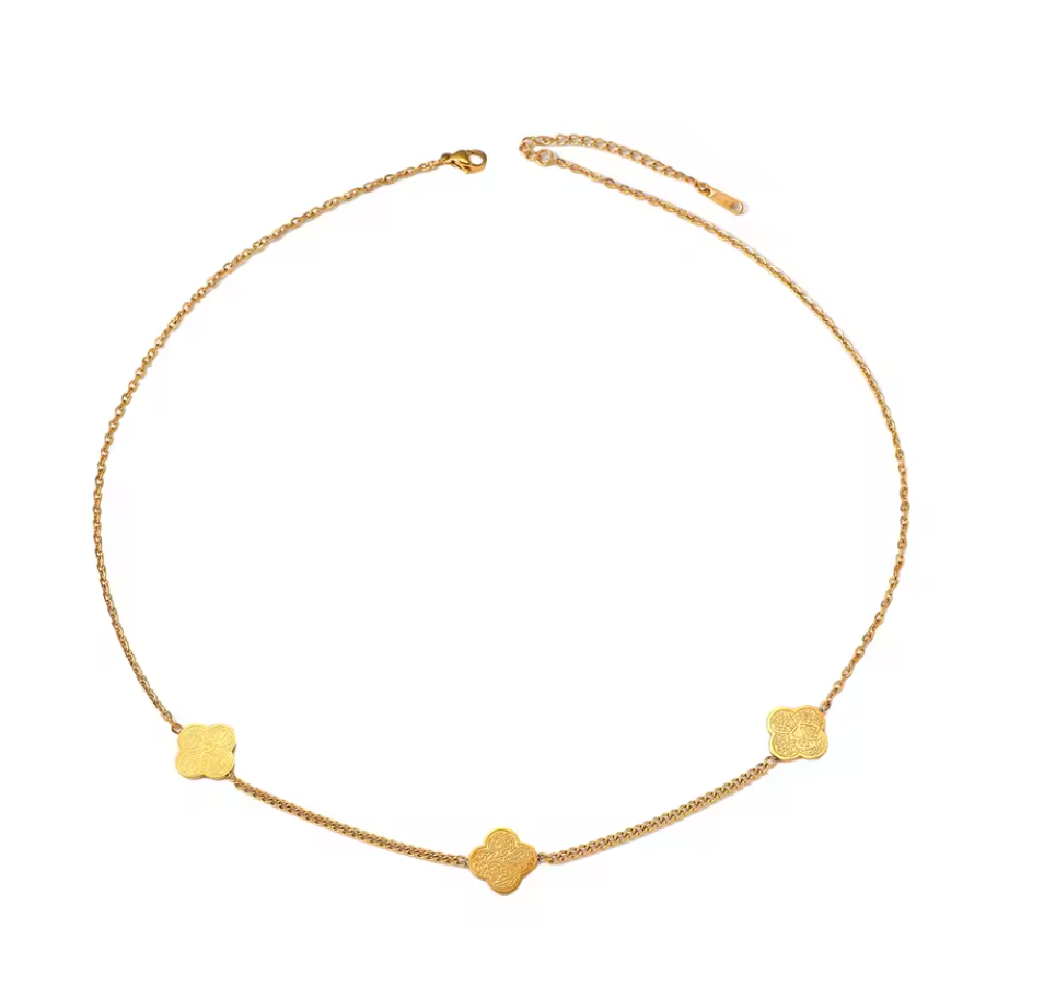 Sabr Shukr Tawakkul Clover Necklace